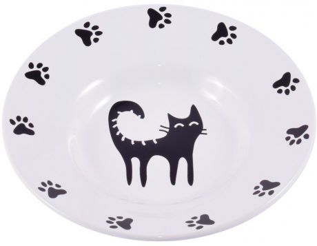Миска КерамикАрт керамическая-блюдце для кошек (140 мл, Белый)