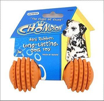 Игрушка JW Pet Chompion Lightweight Гантель с шипами малая для собак