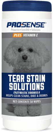 Салфетки 8in1 Pro-Sense Plus Tear Stain Wipes удаление с шерсти пятен от слез для кошек и собак (50 шт)