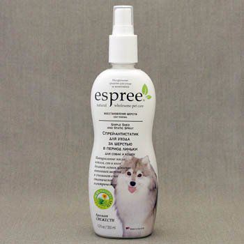 Спрей-антистатик Espree CR Simple Shed & Static Spray для ухода за шерстью в период линьки для собак и кошек 355 мл (355 мл)