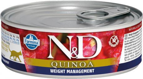 Консервы Farmina N&D Cat Quinoa Weight Management для контроля веса у кошки (80 г, Киноа)