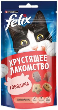 Лакомство Felix Crispy Snack для кошек (60 г, Говядина)