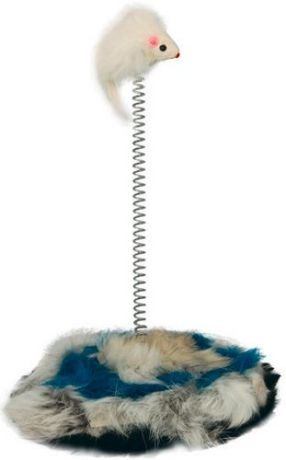 Игрушка Triol SH10 Мышь меховая на пружине на мягкой подставке для кошек (14 х 23 см, )