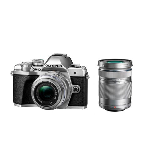 Фотоаппарат Olympus OM-D E-M10 Mark III 14-42IIR Double Zoom Kit с объективами 14-42IIR и 40-150mm серебристый (V207071SE010)