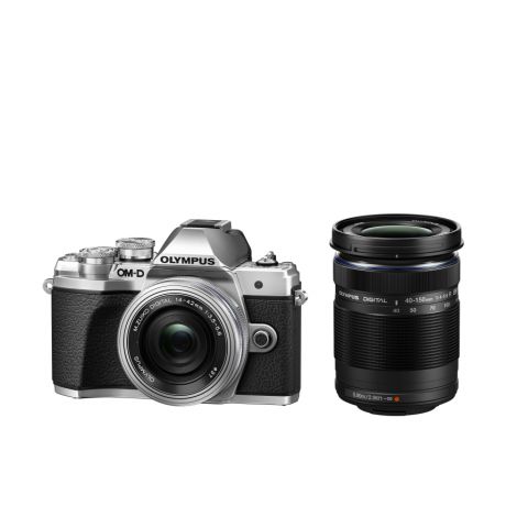 Фотоаппарат Olympus OM-D E-M10 Mark III Pancake Double Zoom Kit с объективами 14-42 EZ и 40-150mm серебристый (V207074SE000)