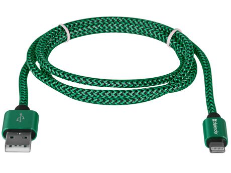 Defender USB кабель ACH01-03T PRO USB2.0 Зеленый, AM-LightningM,1m,2.1A (87810)