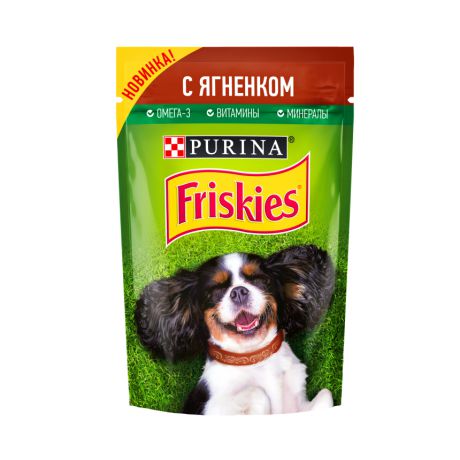 Влажный корм Purina Friskies для взрослых собак, с ягненком, пауч, 85 г 12378637