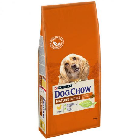 Сухой корм Purina Dog Chow Mature Adult для собак старше 5 лет, курица, пакет, 14 кг 12364489