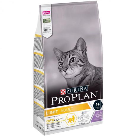 Сухой корм Purina Pro Plan для кошек с избыточным весом, индейка, пакет, 1,5 кг 12381815