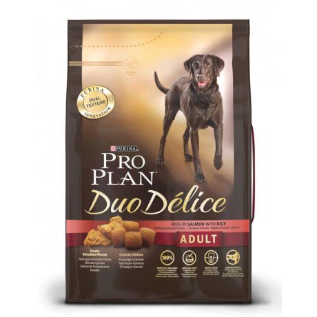 Сухой корм Purina Pro Plan Duo Delice для взрослых собак крупных пород, лосось с рисом, пакет, 2,5 кг 12202613
