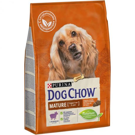 Сухой корм Purina Dog Chow Mature Adult для собак старше 5 лет, ягнёнок, пакет, 2,5 кг 12364517