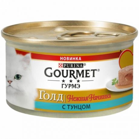 Консервы для кошек Purina Gourmet Gold Нежная начинка, тунец, банка, 85 г 12348458