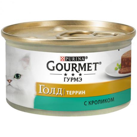 Консервы для кошек Purina Gourmet Gold Террин, кролик по-французски, банка, 85 г 12254211