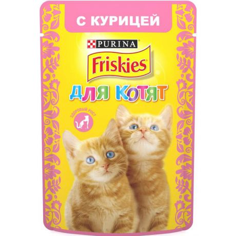 Влажный корм Friskies для котят, с курицей, Пауч, 85 г 12376058