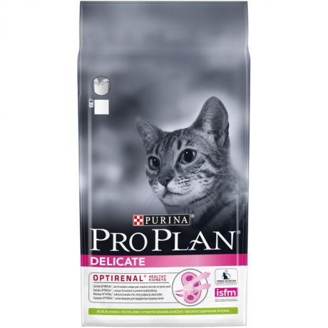 Сухой корм Purina Pro Plan Delicate для кошек с чувствительным пищеварением, ягненок, пакет, 1,5 кг 12350497