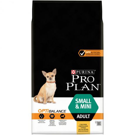 Сухой корм Purina Pro Plan для взрослых собак мелких и карликовых пород, курица с рисом, пакет, 7 кг 12272582
