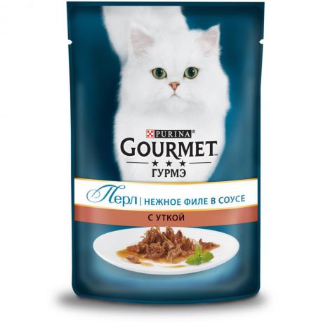 Консервы для кошек Purina Gourmet Perle, утка, пауч, 85 г 12222486