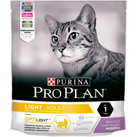 Сухой корм Purina Pro Plan для кошек с избыточным весом, индейка, пакет, 400 г 12372564