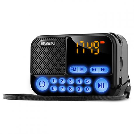 Портативная акустика Sven PS-25 Black 3 Вт / 120 - 20 000 Гц / FM / USB, miniJack 3.5 mm / АКБ/USB