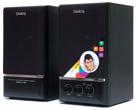 Колонки Dialog Disco AD-06 2.0 Black Сателлиты по 12 Вт / 20 - 20 000 Гц / 220V