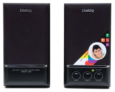Колонки Dialog Disco AD-05 2.0 Black Сателлиты по 10 Вт / 20 - 20 000 Гц / 220V