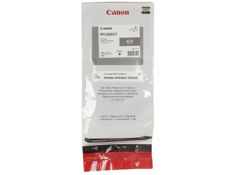 Картридж Canon PFI-206 GY для плоттера iPF6400/6400S/6450. Серый. 300 мл.