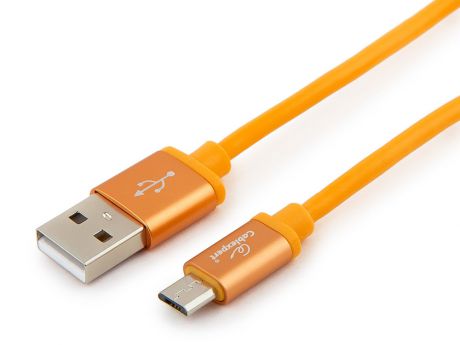 Cablexpert Кабель USB 2.0 CC-S-mUSB01O-1M, AM/microB, серия Silver, длина 1м, оранжевый, блистер