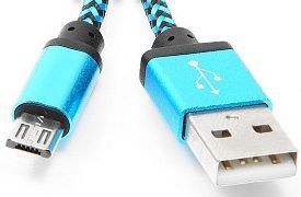 Кабель USB 2.0 AM-microBM 1м Gembird синий CC-mUSB2bl1m