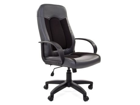 Офисное кресло Chairman 429 Россия эко премиум серый+ткань 10-356 черная