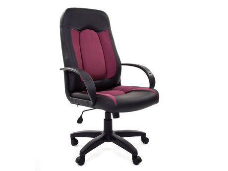 Офисное кресло Chairman 429 Россия эко премиум черный+ткань С-18 бордо