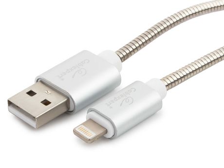 Кабель Cablexpert для Apple CC-G-APUSB02S-0.5M, AM/Lightning, серия Gold, длина 0.5м, серебро, блистер