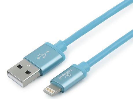 Кабель Cablexpert для Apple CC-S-APUSB01Bl-1M, AM/Lightning, серия Silver, длина 1м, синий, блистер