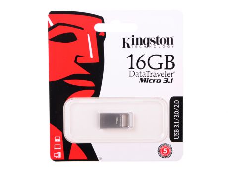 Внешний накопитель 16GB USB Drive USB 3.1 Kingston Micro 3.1 (DTMC3/16GB)