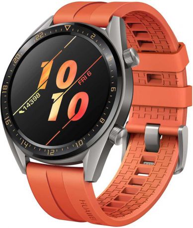 Смарт-часы Huawei Watch GT Orange 46 mm 1.4" AMOLED/454x454/Ceramic bezel/10.6 mm thickness/Up to 30 days in watch mod