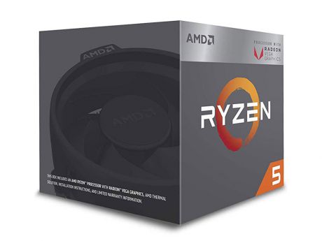 Процессор AMD Ryzen 5 3400G BOX Wraith Spire cooler, Radeon RX Vega 11 Graphics (65W, 4C/8T, 4.2Gh(Max), 6MB(L2+L3), AM4) (YD3400C5FHBOX)