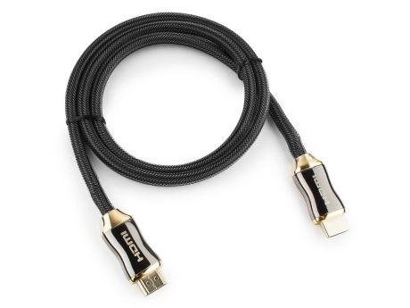 Кабель HDMI Cablexpert, серия Platinum, 1 м., v2.0, M/M, позол.разъемы, титановый метал. корпус, нейлоновая оплетка, блистер CC-P-HDMI03-1M