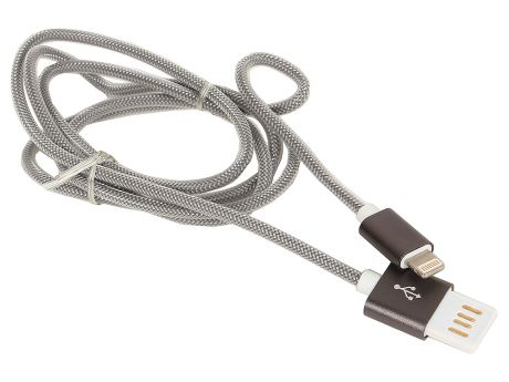 Кабель USB 2.0 Cablexpert, AM/Lightning 8P, 1м, армированная оплетка, разъемы темно-серый металлик CCB-ApUSBgy1m