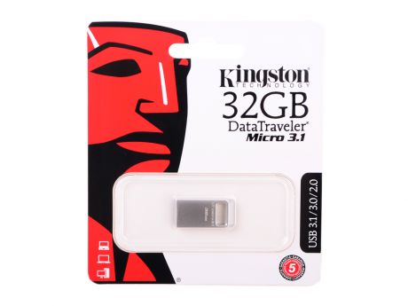 Внешний накопитель 32GB USB Drive USB 3.1 Kingston Micro 3.1 (DTMC3/32GB)