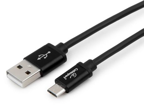 Кабель USB 2.0 Cablexpert, AM/microB, серия Silver, длина 1.8м, черный, блистер