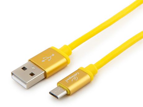 Cablexpert Кабель USB 2.0 CC-S-mUSB01Y-1M, AM/microB, серия Silver, длина 1м, желтый, блистер