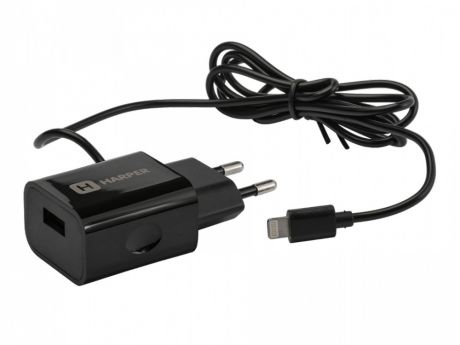 Сетевое зарядное устройство HARPER WCH-5115 BLACK 1xUSB 2.1A + кабель Lightning
