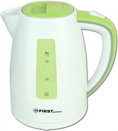 Чайник First FA-5427-7 White/Green 2200 Вт, 1.7 л, пластиковый, дисковый нагреватель