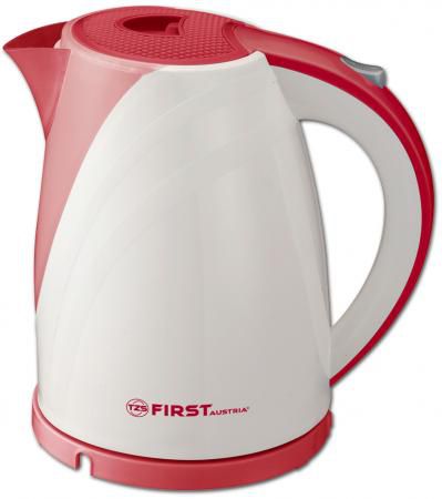 Чайник First FA-5427-6 White/Red 2200 Вт, 1.7 л, пластиковый, дисковый нагреватель