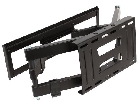 Кронштейн Kromax PIXIS-L Black настенный для TV 22"-65", max 50 кг, 3 ст св., нак. +3°-10°, пов. 160°, от ст. 75-500 мм. max VESA 400x400 мм