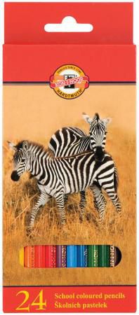 Карандаши цветные KOH-I-NOOR "Animals", 24 цвета, грифель 2,8 мм, заточенные, европодвес, 3554024008