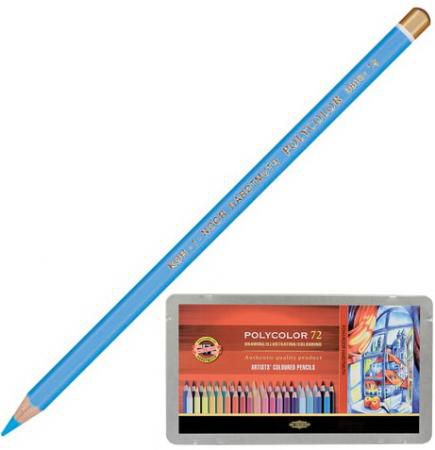 Карандаши цветные художественные KOH-I-NOOR "Polycolor", 72 цвета, 3,8 мм, металлическая коробка, 38