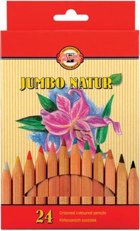 Набор цветных карандашей Koh-i-Noor Jumbo natur 24 шт 175 мм утолщенные