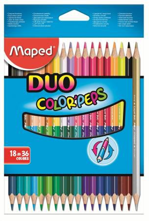 Набор цветных карандашей Maped Color Peps 18 шт двухсторонние 829601