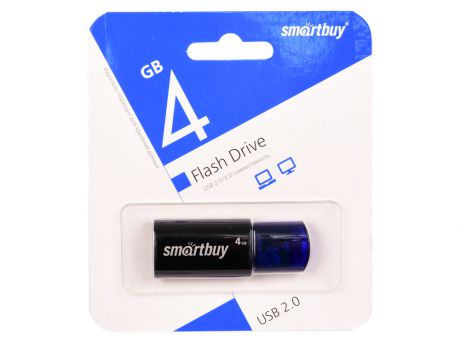 USB флешка Smartbuy Click 4Gb Blue (SB4GBCL-B) USB 2.0 / 15 МБ/cек / 5 МБ/cек