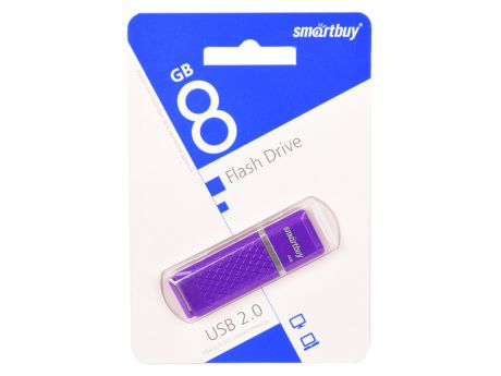 USB флешка Smartbuy Quartz series 8Gb Violet (SB8GBQZ-V) USB 2.0 / 15 МБ/cек / 5 МБ/cек